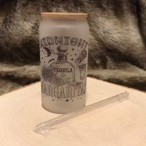 Midnight margaritas, beer can glass with lid, practical magic, margarita theme